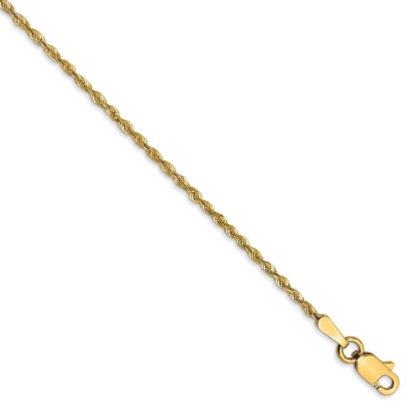 1.5mm, 14k Yellow Gold Light Diamond Cut Rope Chain Anklet Online