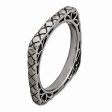 2.25mm Stackable Black Plated Silver Square Snake Skin Band Online Sale