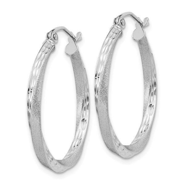 2.5mm, Sterling Silver, Twisted Round Hoop Earrings, 25mm in Diameter Online Sale