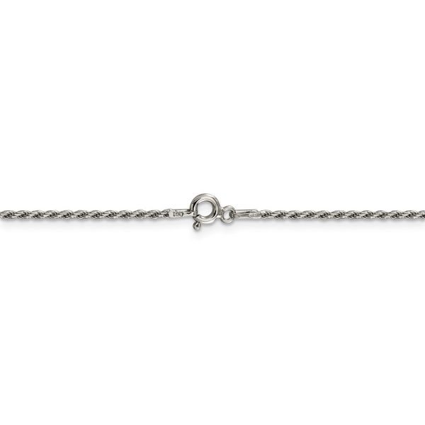 1.5mm Rhodium Plated Sterling Silver Solid D C Rope Chain Necklace Cheap