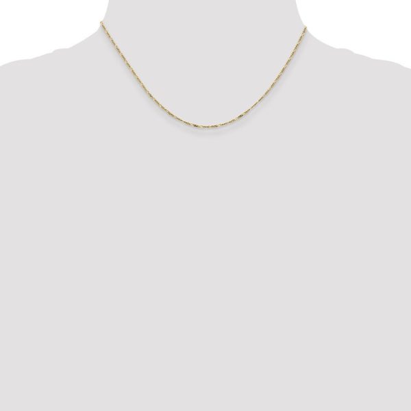 1.25mm 10k Yellow Gold Flat Figaro Chain Necklace Cheap