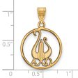 14K Plated Silver Alpha Chi Omega Large Circle Pendant Online Hot Sale