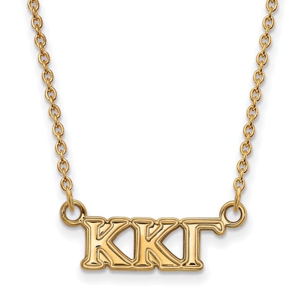 14K Plated Silver Kappa Kappa Gamma XS (Tiny) Greek Letters Necklace Online Hot Sale