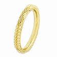 2.5mm Gold Tone Plated Sterling Silver Stackable Patterned Band Fashion