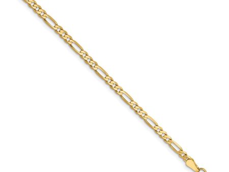 2.75mm, 14k Yellow Gold, Flat Figaro Chain Bracelet Supply