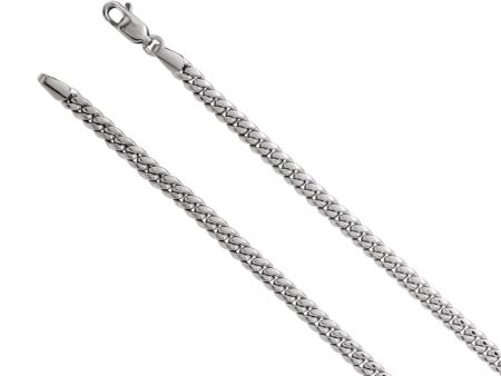 Rhodium Plated Sterling Silver 3.7mm Miami Cuban (Curb) Chain Necklace Online now