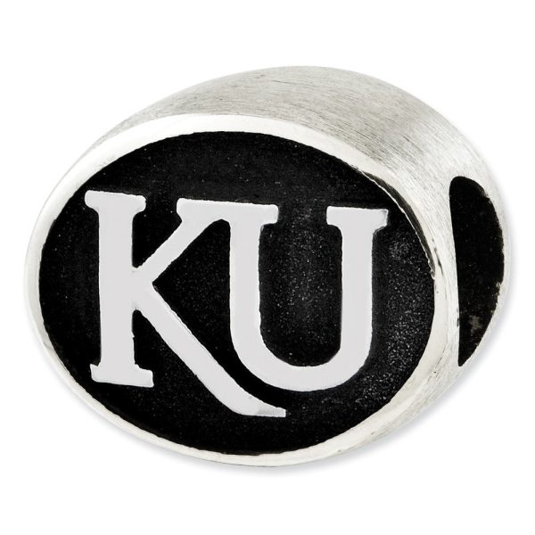 Sterling Silver & Enamel University of Kansas Collegiate Bead Charm Fashion