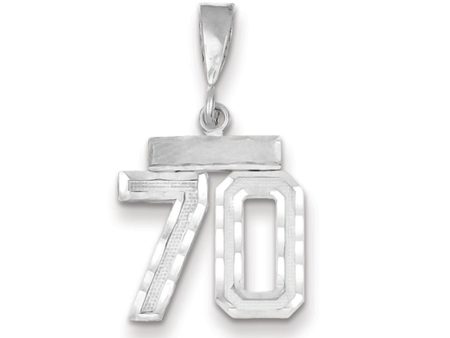 14k White Gold, Varsity Collection, Small D C Pendant, Number 70 Sale