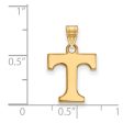 14k Yellow Gold U. of Tennessee Small Initial T Pendant on Sale