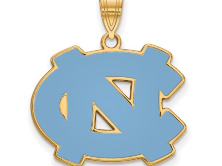 14k Gold Plated Silver North Carolina Large Enamel Pendant Fashion