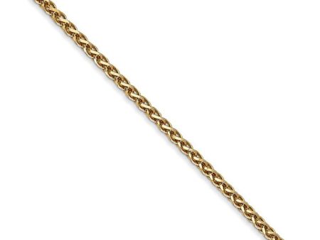 1.8mm, 14k Yellow Gold Diamond Cut Solid Spiga Chain Necklace Hot on Sale