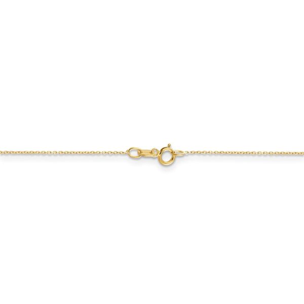 0.6mm 10k Yellow Gold Diamond Cut Solid Cable Chain Necklace For Discount