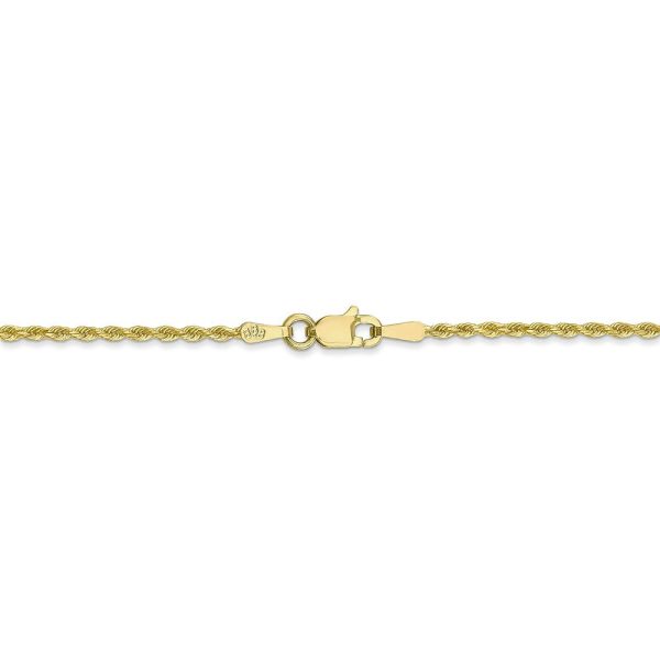 1.5mm, 10k Yellow Gold Diamond Cut Solid Rope Chain Necklace For Discount