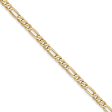 2.75mm 14k Yellow Gold Solid Flat Figaro Chain Bracelet & Anklet For Cheap