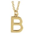 14k Yellow Gold 9.5mm Small Block Initial A-Z Necklace, 18 Inch For Discount