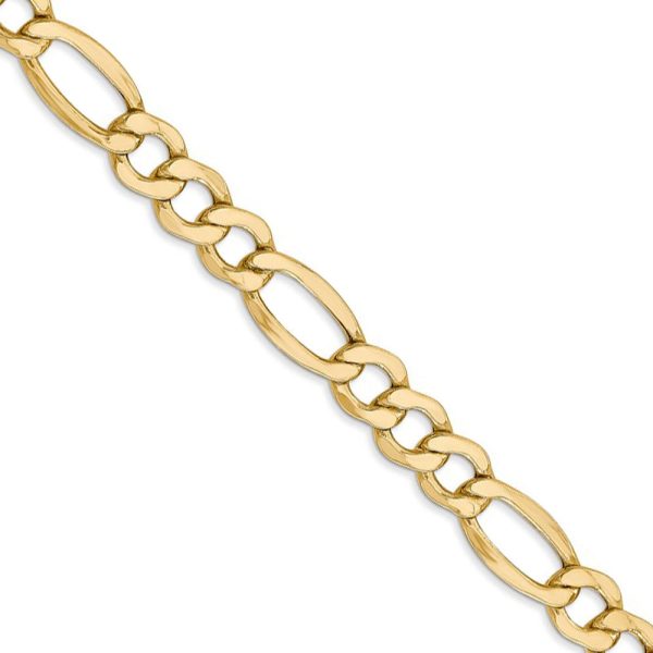 Men s 7.3mm, 14k Yellow Gold, Hollow Figaro Chain Necklace Online