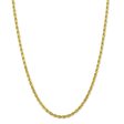 4mm 10k Yellow Gold Diamond-Cut Solid Rope Chain Necklace For Cheap