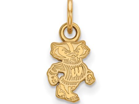 14k Yellow Gold U. of Wisconsin XS (Tiny) Badgers Charm or Pendant For Cheap