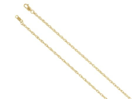 18k Yellow Gold 2mm Solid Loose Rope Chain Necklace Fashion