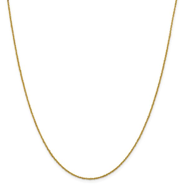 1mm 14k Yellow Gold Diamond Cut Fancy Singapore Chain Necklace Hot on Sale