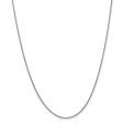 1.5mm 10k White Gold Solid Cable Chain Necklace Online Hot Sale