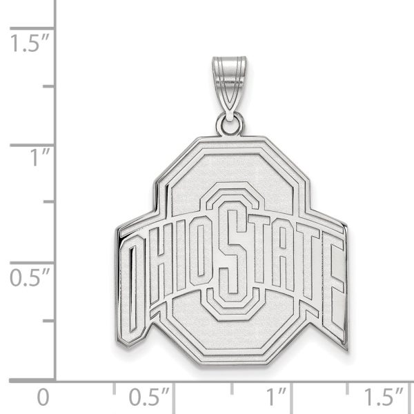 14k White Gold Ohio State XL Logo Pendant Hot on Sale