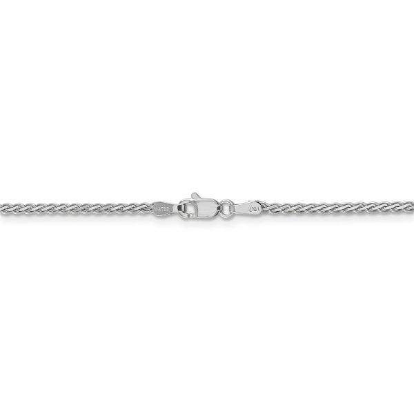 1.8mm, 14k White Gold, Flat Wheat Chain Bracelet, 7 Inch Sale