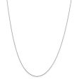 0.6mm, 14k White Gold, Diamond Cut Solid Cable Chain Necklace Online