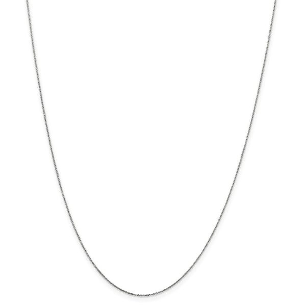 0.6mm, 14k White Gold, Diamond Cut Solid Cable Chain Necklace Online