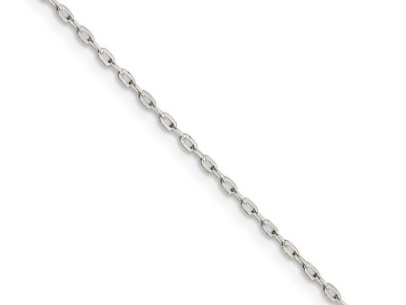 1.4mm Sterling Silver Solid Beveled Oval Cable Chain Necklace Fashion