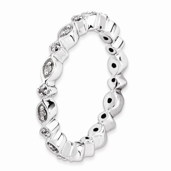 2.5mm Sterling Silver Stackable 1 10 Ctw HI I3 Diamond Band Online Hot Sale