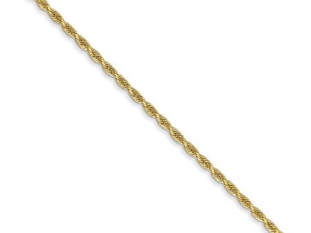 1.5mm 14k Yellow Gold, D C Rope Chain Necklace For Sale