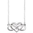 14k Yellow, White or Rose Gold Diamond Infinity Heart Necklace 16-18in Sale