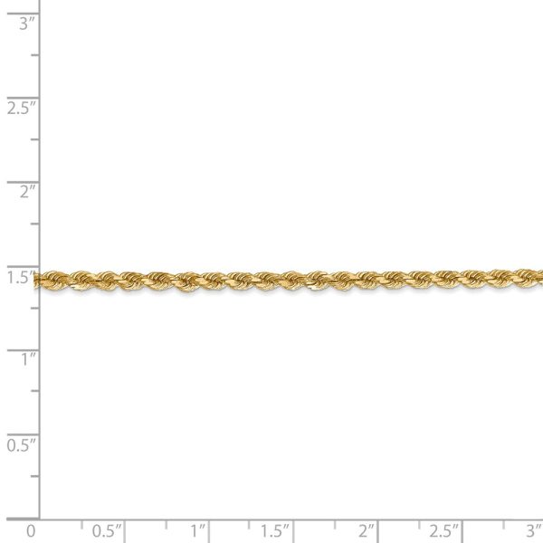 2.75mm 14k Yellow Gold, Diamond Cut Solid Rope Chain Necklace For Discount