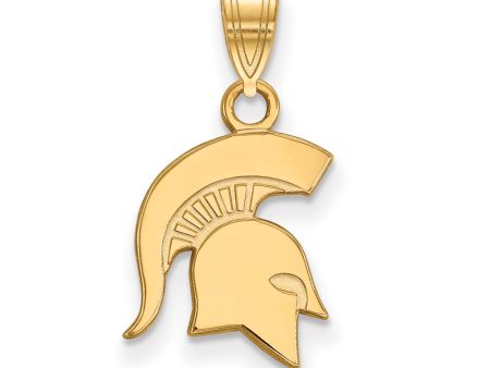 10k Yellow Gold Michigan State Small Logo Pendant For Sale