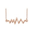 14k Yellow, White or Rose Gold Heartbeat Bar Necklace, 16-18 Inch Sale