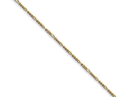 1.25mm 10k Yellow Gold Flat Figaro Chain Necklace Cheap