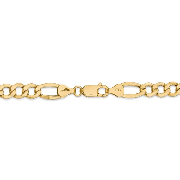 Men s 7.3mm, 14k Yellow Gold, Hollow Figaro Chain Necklace Online