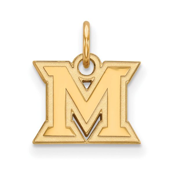 14k Yellow Gold Miami U XS (Tiny) Charm or Pendant For Sale