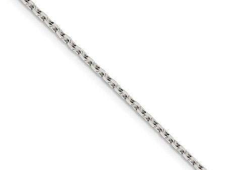 2mm Sterling Silver Solid Beveled Oval Cable Chain Necklace Cheap