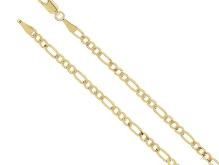 14K Yellow Gold 3mm Solid Figaro Chain Necklace Sale