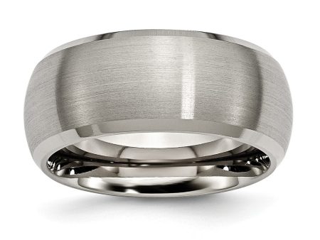 Titanium Beveled Edge 10mm Satin And Polished Comfort Fit Band For Sale