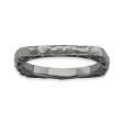 2.25mm Stackable Black Plated Silver Square Hammered Scroll Band Supply