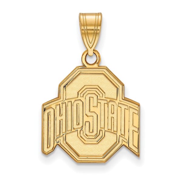 14k Yellow Gold Ohio State Medium Logo Pendant For Sale