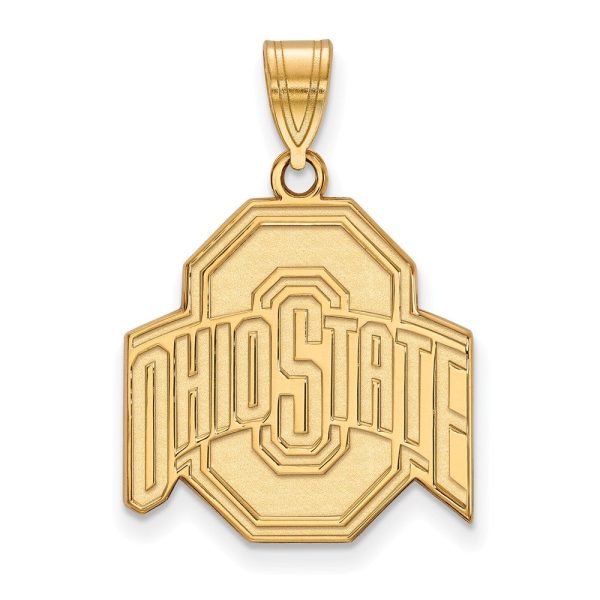 10k Yellow Gold Ohio State Large Logo Pendant Online now