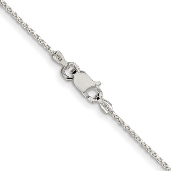 1.25mm Sterling Silver Diamond Cut Solid Round Spiga Chain Necklace Cheap