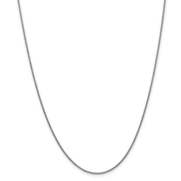 1.5mm, 14k White Gold, Solid Cable Chain Necklace Online Hot Sale