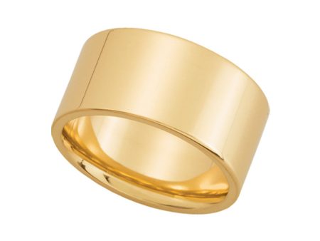 10mm Flat Comfort Fit Wedding Band in 14k Yellow Gold Online now