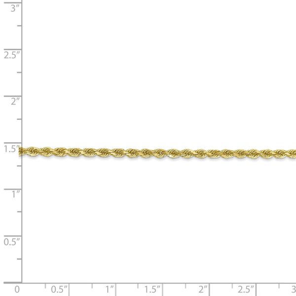 2.25mm 10k Yellow Gold Diamond Cut Solid Rope Chain Necklace Online