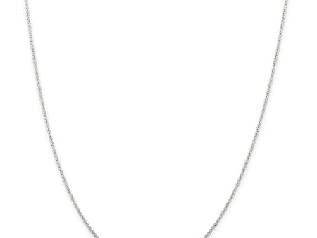 1mm Rhodium Plated Sterling Silver Solid Cable Chain Necklace Discount